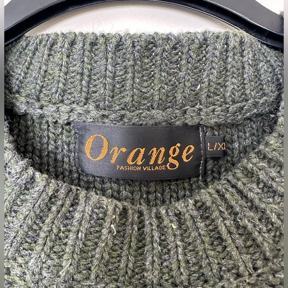 Orange Fashion Village Crew Neck Floral Print Lambswool Blend Sweater Size L/XL - Picture 3 of 5